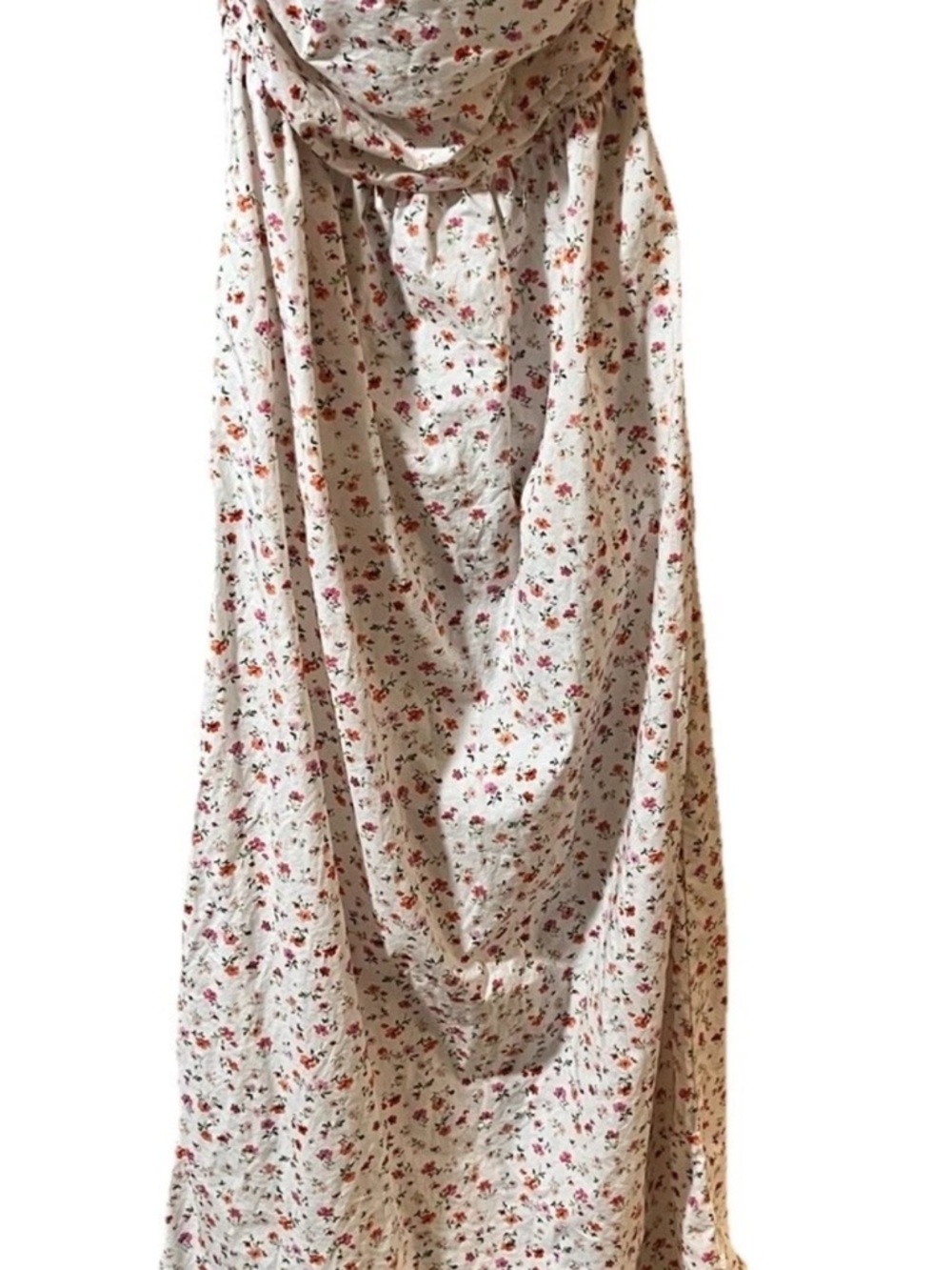 French Connection  Summer Strapless Long White Floral Maxi Dress Sz 6